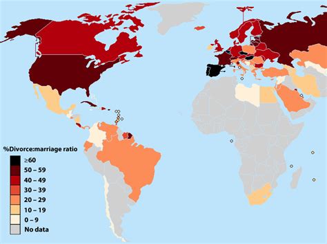 map divorce rates around the world business insider