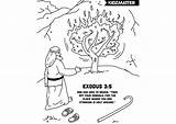 Bush Burning Moses Coloring Pages Bible Printable Ardent Buisson Sunday School Verse Activities Books sketch template