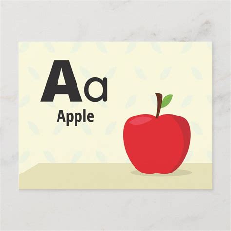 apple alphabet flash card    zazzlecom