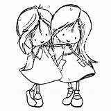 Coloring Pages Two Friends Little Girl Print Button Using Otherwise Grab Could Easy Size sketch template