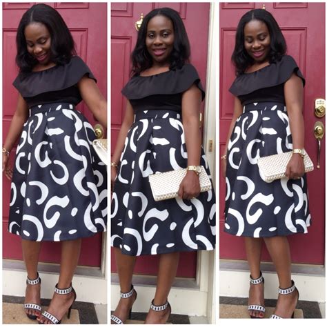 elegant black white skirt and top african fashion modern white skirt