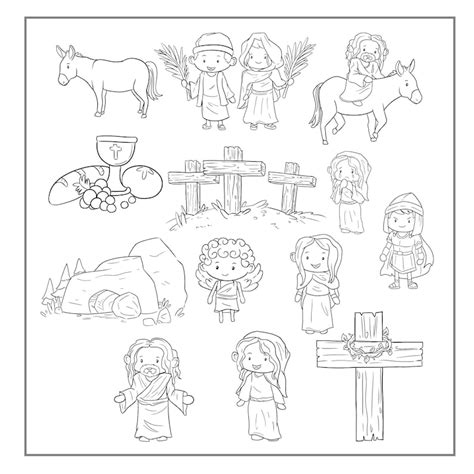 easter story coloring pages  kids printable  etsy