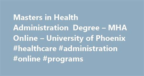 masters  health administration degree mha  university