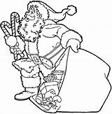Santa Coloring Pages Claus Cane Candy Bring Two Big Sleigh His Print Color Getdrawings Getcolorings sketch template