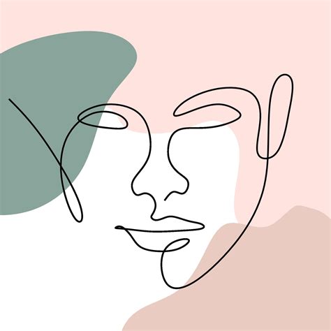 face continuous  drawing  face drawing shutterstock abstract