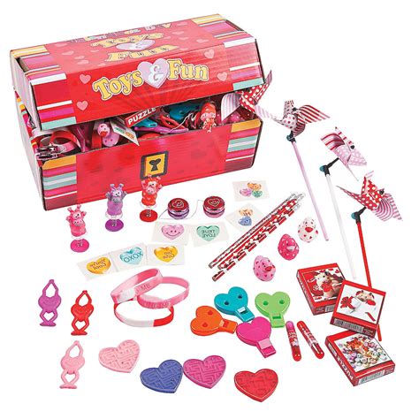 Valentine Treasure Chest Toy Asst 100pc Party Favors 100 Pieces