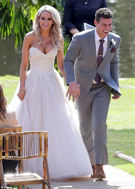 mafs spoiler stacey hampton almost spills out of her wedding dress as she marries michael