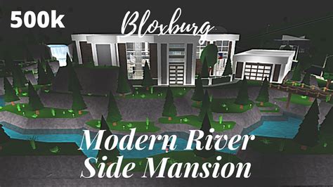 bloxburg modern river side mansion  roblox youtube