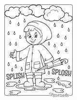 Coloring Spring Pages Rain Printable Easy Child Boy Flowers sketch template