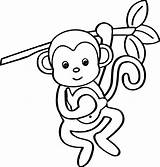 Coloring Pages Monkey Cute Baby Kids Print sketch template