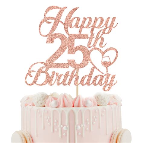 buy happy 25th birthday cake topper 25th cake decorations cheers to