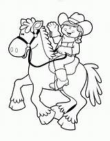 Coloring Cowgirl Cowboy Pages Kids Popular sketch template