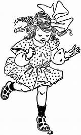 Girl Hopping Clipart Hopscotch Vintage Hop Child Coloring Clip Digital Pages Stamps Stamp Etc Boy Sketch Cliparts Template Large Usf sketch template