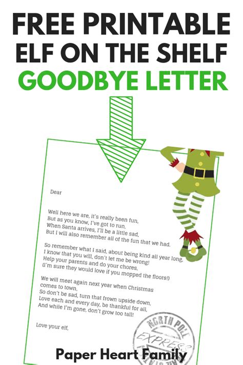 printable editable elf   shelf goodbye letter