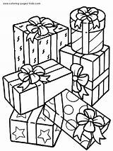 Coloring Birthday Pages Present Presents Christmas Printable Template Gifts sketch template