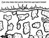 Coloring Worm Pages Worms Printable Kids Bug Dirt Poor Back Earthworms Preschool Earth Lost Help sketch template