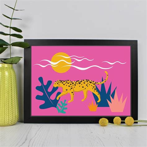 leopard art print  adam regester design notonthehighstreetcom