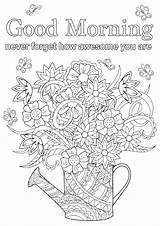 Morning Good Coloring Pages Quote Quotes Template sketch template