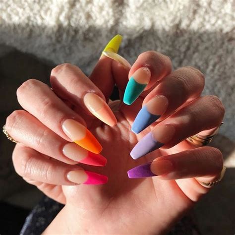 colorful nail designs     excited  spring
