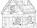 Little Pigs Coloring Three Pages Houses House Brick Cerditos Para Printable Colorear Wolf Hellokids Beautiful Bad Big Getcolorings Los Coloriage sketch template