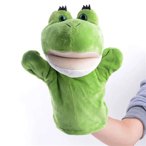 buy plush cartoon frog puppets  kids hand puppet parent child game