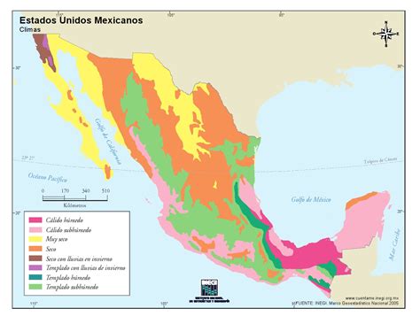 mapa  imprimir de mexico mapa de climas de mexico inegi de mexico