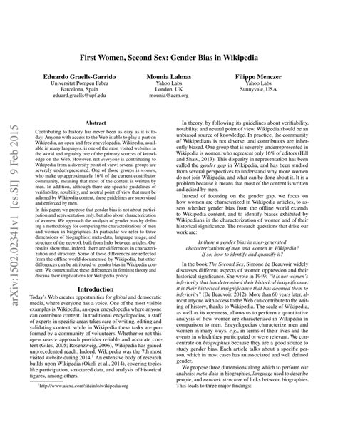 pdf first women second sex gender bias in wikipedia