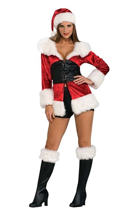Lace Up Miss Santa Sexy Mrs Claus Adult Womens Fancy Dress Christmas