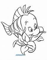 Flounder Ariel Disneyclips Getcolorings Sirenetta Fiore Wonderful Swim Albanysinsanity sketch template