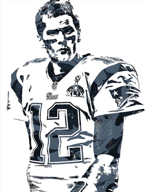 Tom Brady New England Patriots Pixel Art 6 Mixed Media By