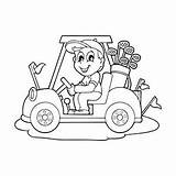 Golf Coloring Kids Pages Cart Printable Cartoon Printables Car Birthday Cars Getdrawings Drawing Buzzle sketch template