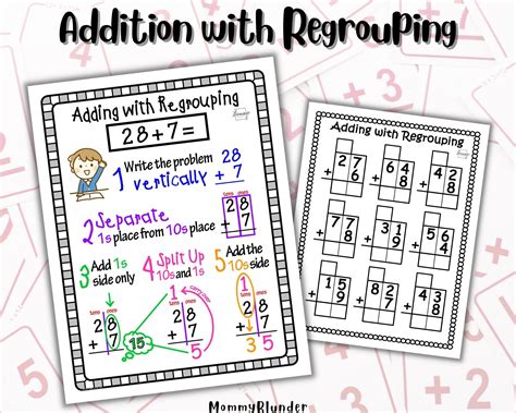 addition  regrouping anchor chart addition practice etsy sweden