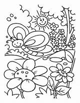 Coloring Garden Pages Spring Flower Beautiful Gardening Drawing Rose Preschool Kids Kid Printable Color Smile Book Cry Later Print Buttercup sketch template