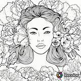 Coloring Pages Women Beautiful Adults Beauty Book Portraits Recolor Woman Adult Printable Color Colouring Fairy Girls Sheets Cute Print App sketch template