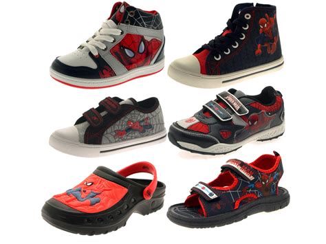 spiderman boys canvas pumps  top boots trainers clogs kids shoes size