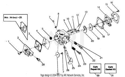 poulan xr  gas trimmer parts diagram  carburetors wa  wa  breakdown