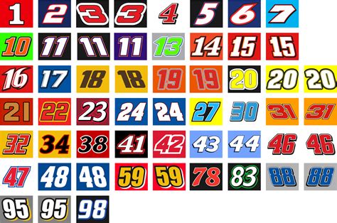 nascar racing number logos