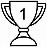 Trophy Icon Winner Award Drawing Line Achievement Getdrawings Size sketch template