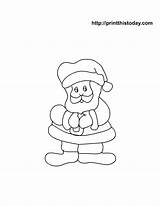 Santa Coloring Color Printable Cartoon sketch template