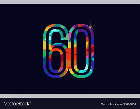 rainbow colored number  logo company icon design