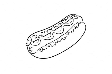 hot dog coloring book vector illustration vector graphics creative
