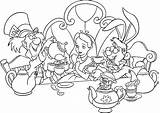 Alice Wonderland Coloring Pages Printable Color Colouring Printables Coloring4free Kids Book Tea Party Cartoons Cat Cheshire Drawing Mad Print Wallpaper sketch template