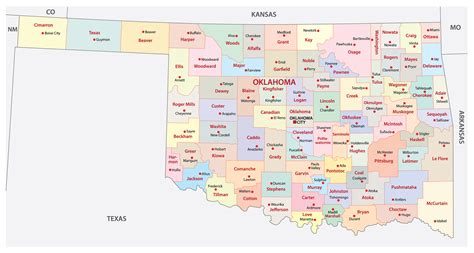 printable map  oklahoma counties