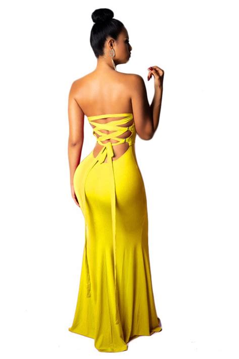 off shoulder split maxi dress with back open design