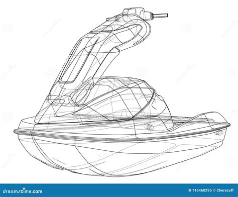 jet ski sketch vector stock vector illustration  speed