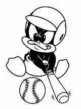 Baby Duck Daffy Baseball Coloring Pages Athlete Color Netart Looney Tunes Getcolorings sketch template