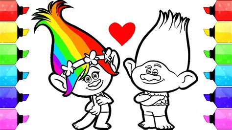 trolls poppy coloring pages   draw  color dreamworks trolls