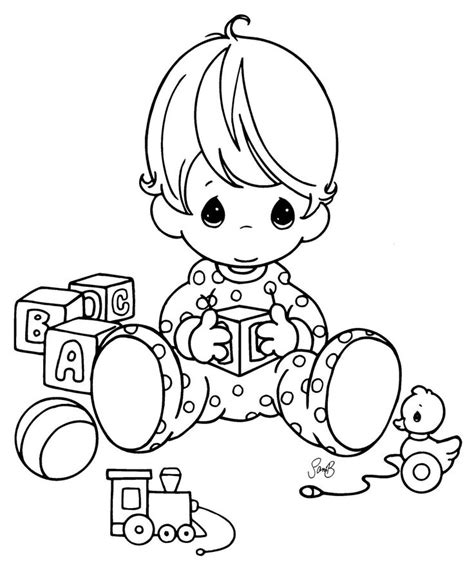 baby playing   toys coloring page baby coloring pages