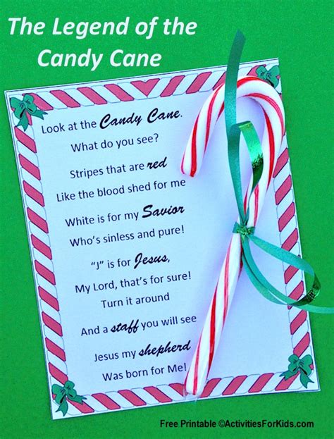 candy cane story printable