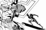 Galactus Surfer Silver Vs Inked Deviantart Fan sketch template